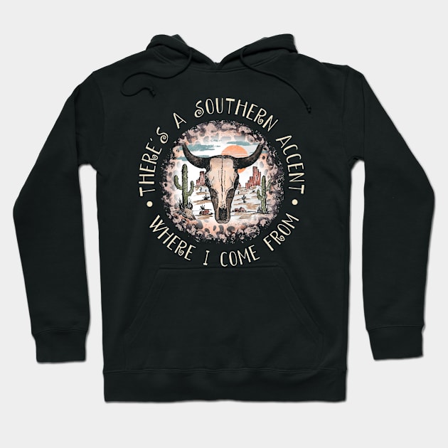 There's A Southern Accent, Where I Come From Bull Leopard Cactus Hoodie by Creative feather